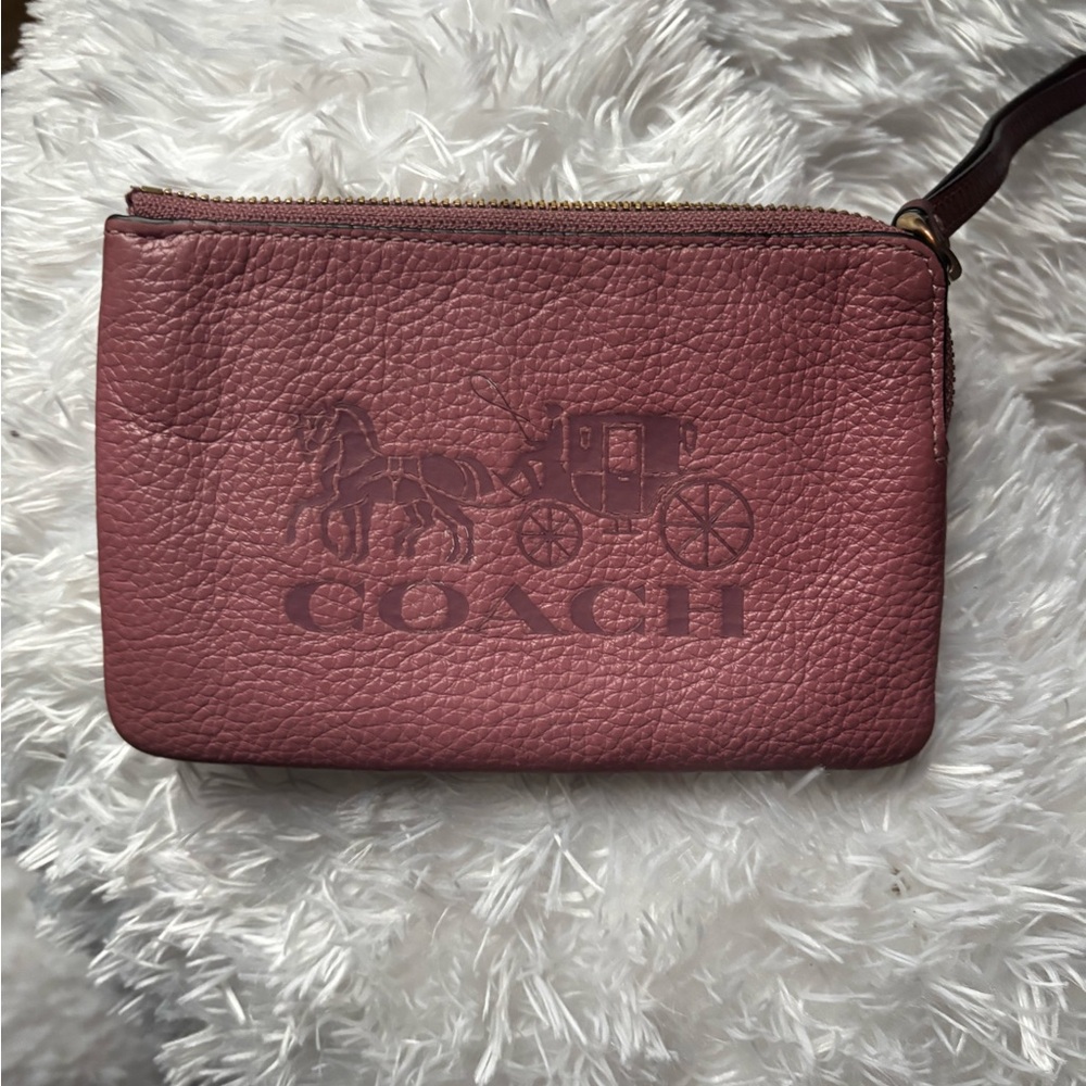 Coach Pink Leather Wristlet